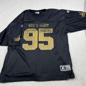 VTG Starter Bill Goldberg WCW Jersey 54 2XL Black Gold Who's Next 95 Wrestling